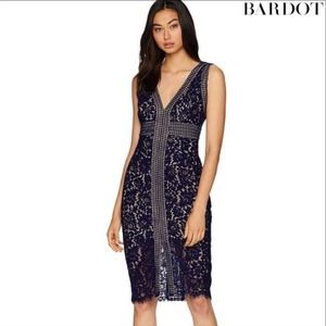 Bardot Morgan Lace Midi Dress in Navy 4